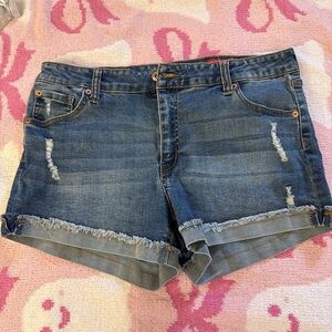 Celebrity Pink Distressed Blue Jean Shorts